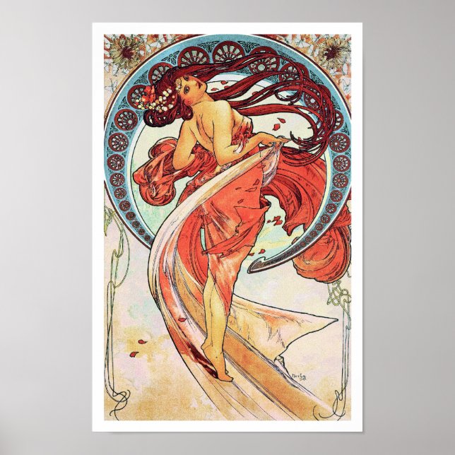 Poster Dança por Alphonse Mucha (Frente)