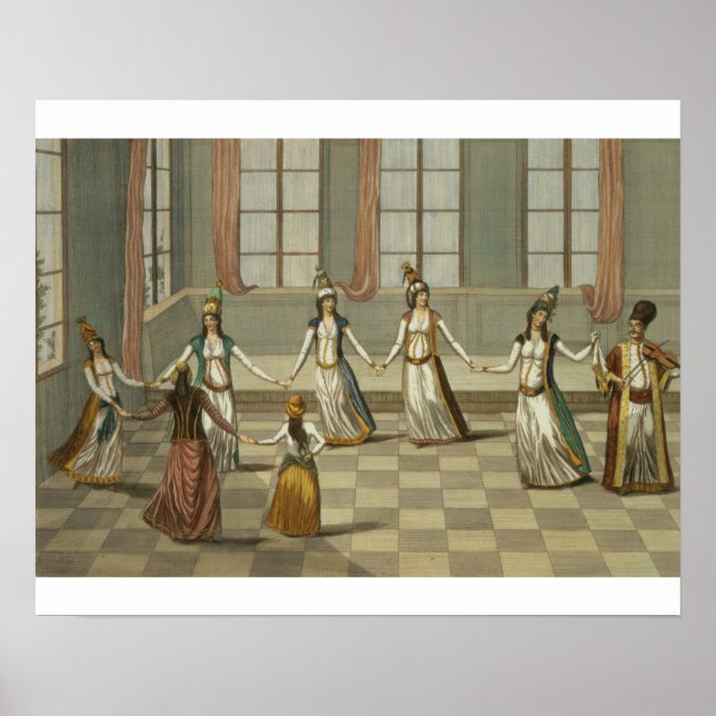 Poster Dança que está na moda com as mulheres gregas de (Frente)