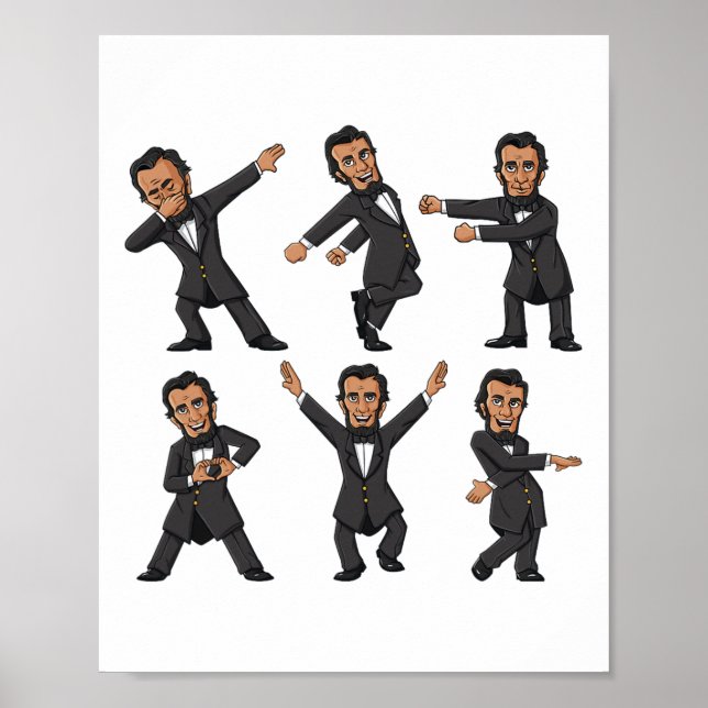 Poster Dançando Abraham Lincoln 4 De Julho Meninas Crianç (Frente)