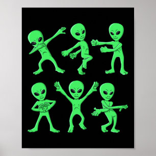 Poster Dançando Aliens Dançando Desafio Meninas Crianças