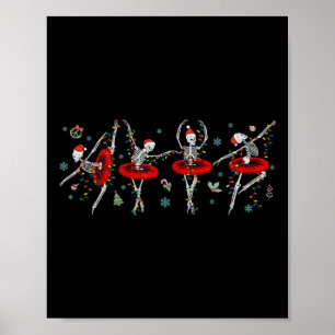 Poster Dançando Balé de esqueleto Ballerina Christmas Gir