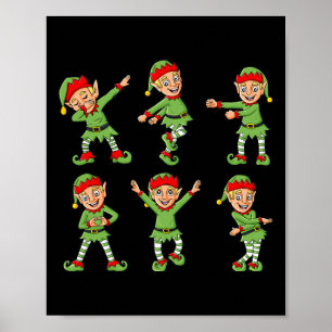 Poster Dançando Elf Dance Challenge Meninas Crianças Xmas