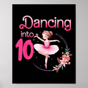 Poster Dançando em 10 Ballerina 10ª Bola de Festa de aniv