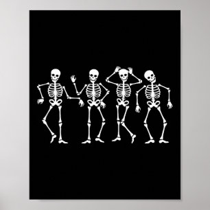 Poster Dançando esqueletos Desafio de dança de Halloween 