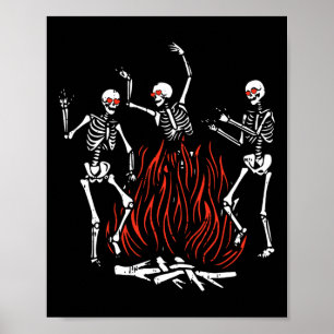 Poster Dançando Fogo Dia de os namorados Ossos Engraçados