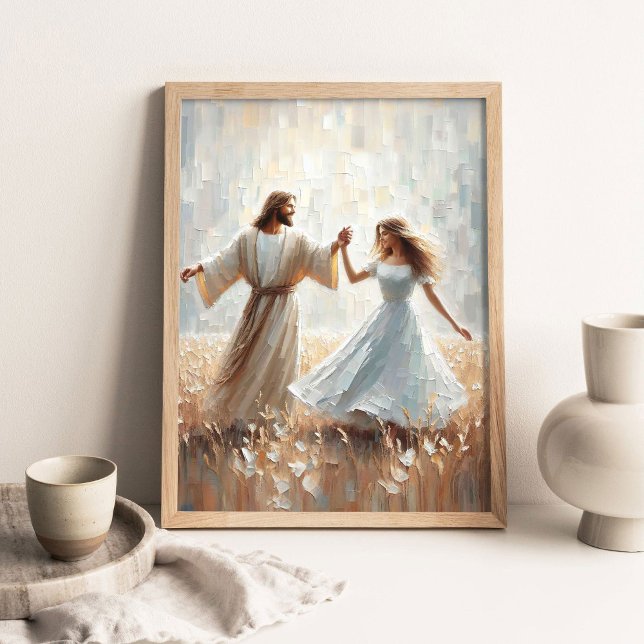 Poster Dançando Juntos, Pintura Cristã, Jesus e Ele (Criador carregado)