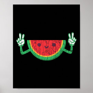 Poster Dançando Melancia Funny Summer Fruta Graphi