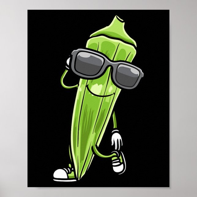 Poster Dançando Okra Com Sungles Okras (Frente)