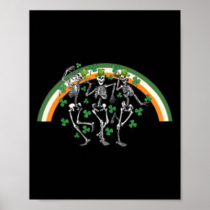 Poster Dançando Ruas de esqueleto Dia do papá Beer irland