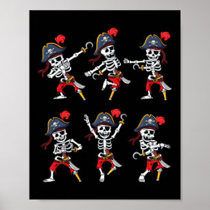 Poster Dançando Skeletons Piratas Desafiam Meninos