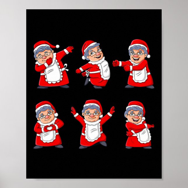 Poster Dançando Sra. Claus Dance Challenge Meninas Crianç (Frente)