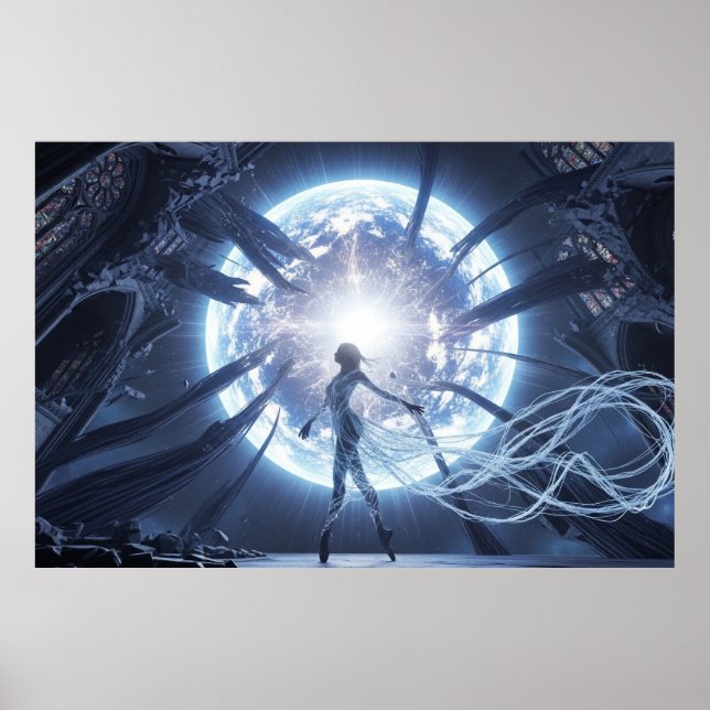 Poster Dançarina Celestial na Catedral Arruinada (Frente)