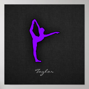 Póster Dançarina de Balé violeta-roxo