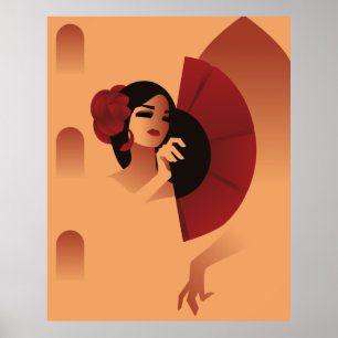 Poster dançarina de barriga-de-barriga-gíria de fusão