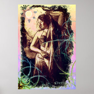 Poster Dançarina de Belly feminina com estrela