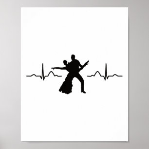 Poster Dançarina de Casal de dança latina Watercolor Rumb
