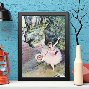 Póster Dançarina de Edgar Degas com Buquê de Flores