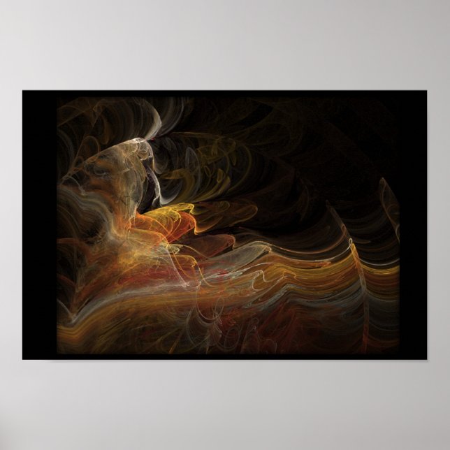Póster Dançarina de Flamenco em fractal (Frente)