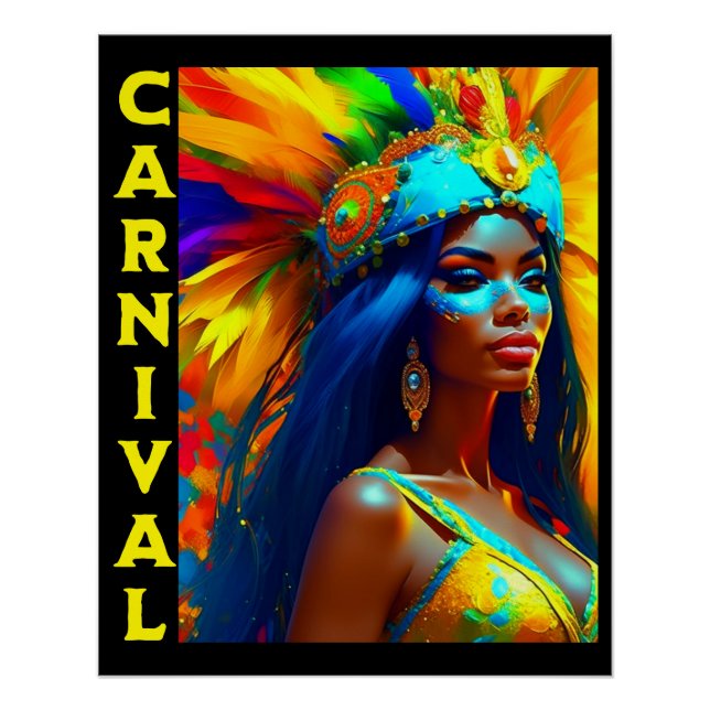 Póster Dançarina do Carnaval brasileiro (Frente)