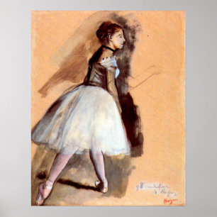Poster Dançarina em Pé de Edgar Degas, Arte de Balé Antig