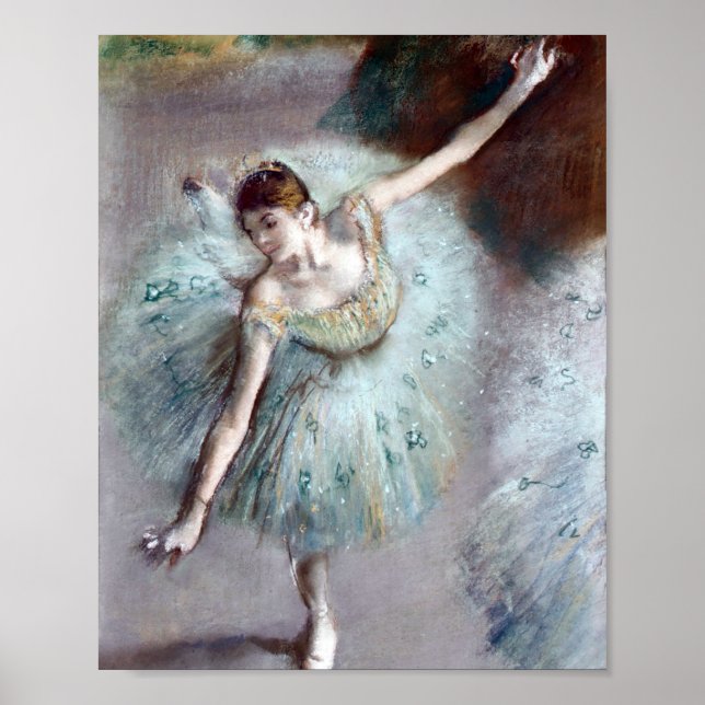 Poster Dançarina em Verde por Edgar Degas (Frente)