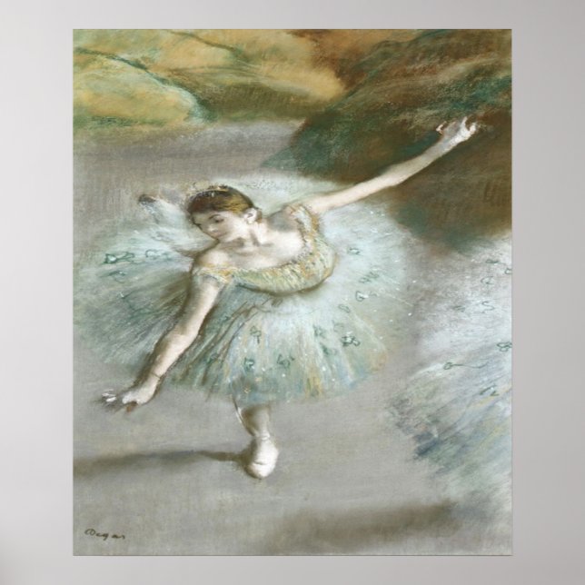Poster Dançarina em Verde por Edgar Degas (Frente)