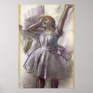 Póster Dançarina Esticando por Edgar Degas, Balé Vintage