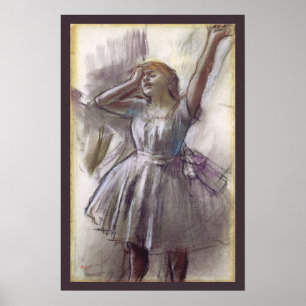 Póster Dançarina Esticando por Edgar Degas, Balé Vintage