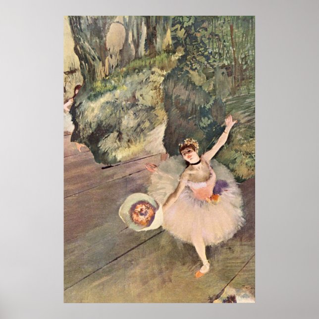 Poster Dançarina / Estrela do Balé - Pintura de Degas (Frente)