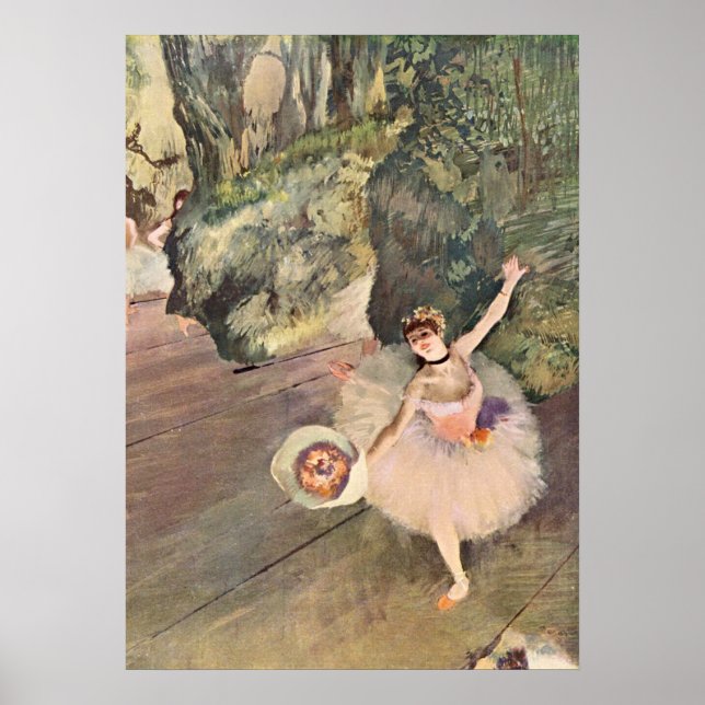 Poster Dançarina / Estrela do Balé - Pintura de Degas (Frente)