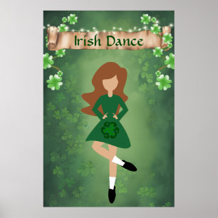 Poster Dançarina Irlandesa com Cabelo Marrom Irish Danc
