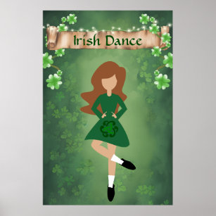 Poster Dançarina Irlandesa com Cabelo Marrom   Irish Danc