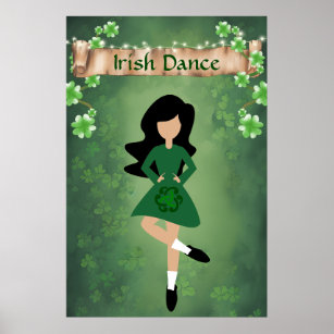 Poster Dançarina Irlandesa com Cabelo Negro   Irish Dance