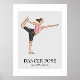 Poster Dançarina Pose Yoga Stretch Exercendo Trabalho Mul