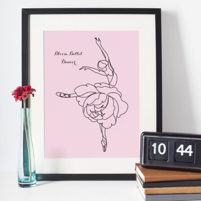 Poster Dançarino De Balé Bloom Com Toque Floral (Criador carregado)
