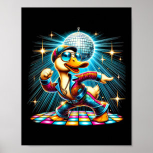 Poster Dançarino de Disco de Pato Estético
