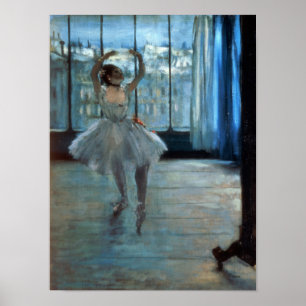 Póster Dançarino de Edgar Degas na frente de uma janel