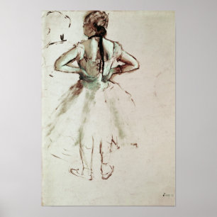 Póster Dançarino de Edgar Degas visto da parte traseir