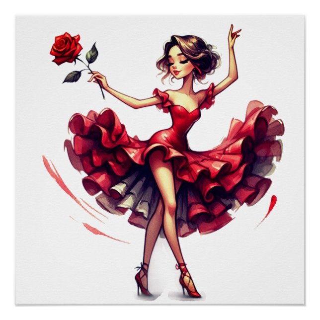 Póster Dançarino de Flamenco (Frente)