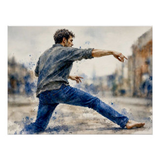 Póster Dançarino de Rua Dinâmico,