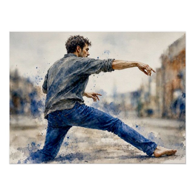 Póster Dançarino de Rua Dinâmico,  (Frente)