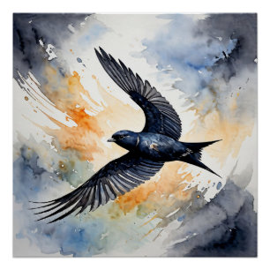 Póster Dançarino do Céu Simbiótico: Graceful Swift BIrd
