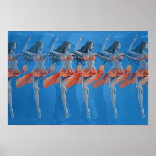 Poster Dançarino Estereograma 3D (Frente)