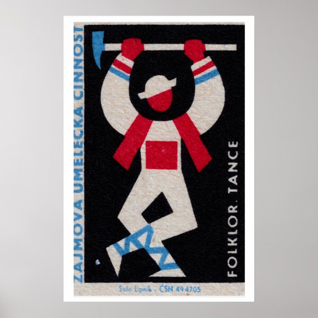 Poster Dançarino Folclórico Estilizado Tchecoslováquia 19 (Frente)