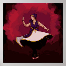 Dançarino Kathak - uma performance solo em Vector