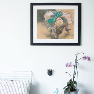 Póster Dançarino que amarra suas fitas por Edgar Degas