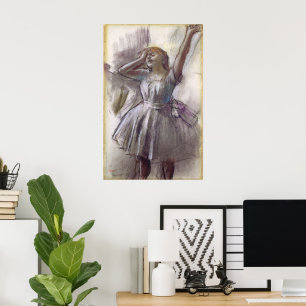 Póster Dançarino que estica por Edgar Degas, balé do