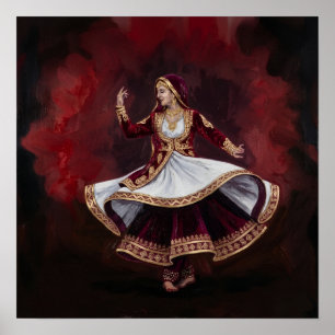 Poster Dançarino Real Kathak Arte Contemporânea Patrimôni