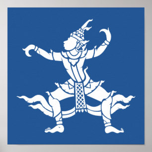 Póster Dançarino Tailandês ⚠ Sinal da Tailândia ⚠