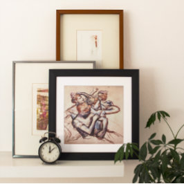 Póster Dançarinos balés na Metade Figura por Edgar Degas